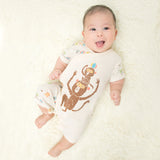 Organic Beach Monkey Short Sleeve Romper