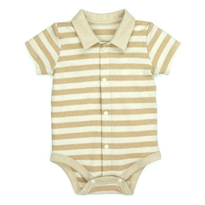 Stripe Polo Bodysuit made with Organic Cotton