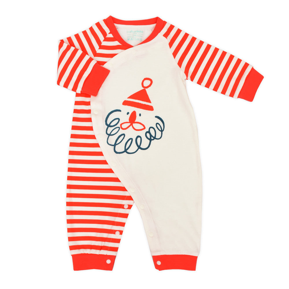 Santa Stripe Organic Romper
