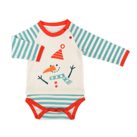 Snowman Stripe Organic Bodysuit