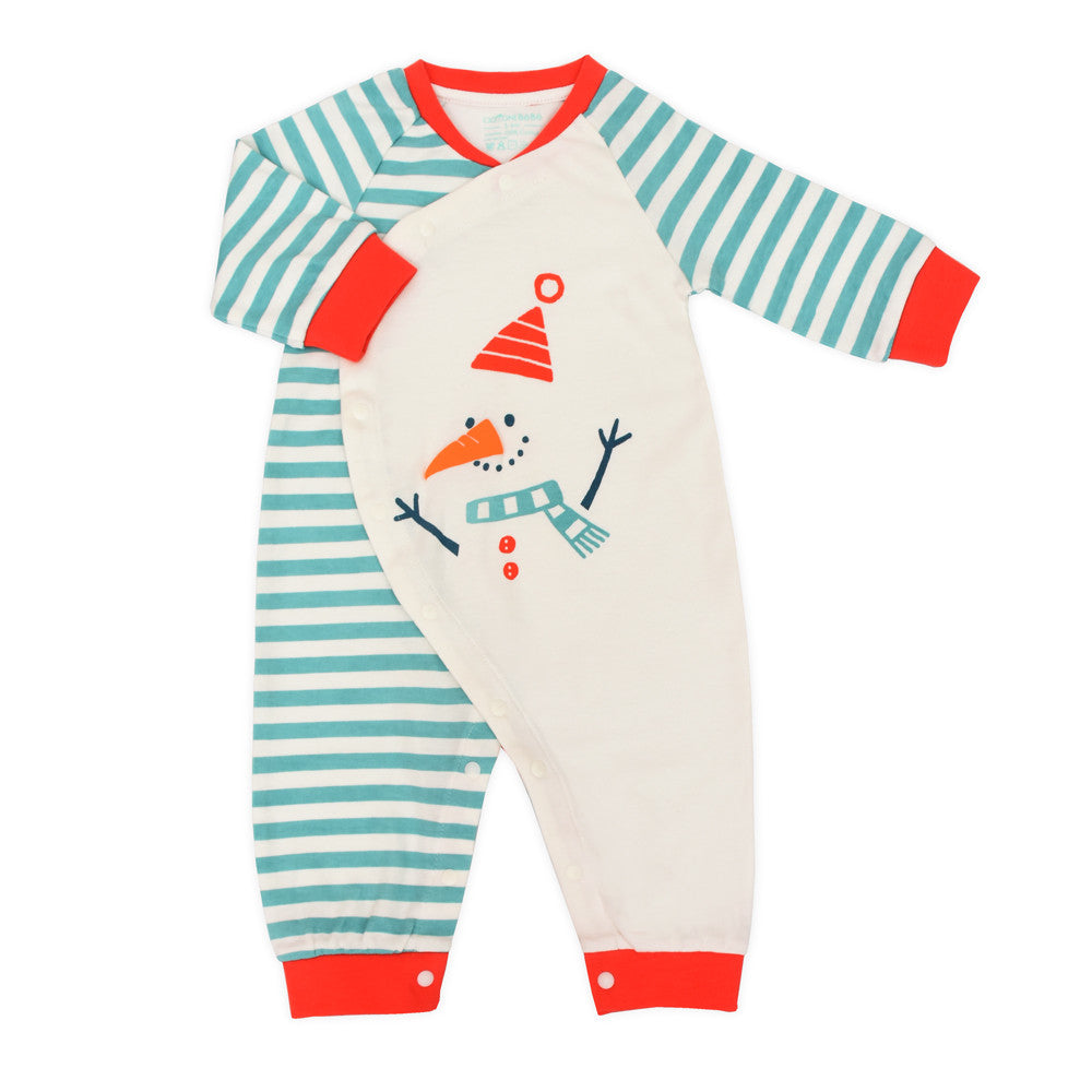 Snowman Stripe Organic Romper