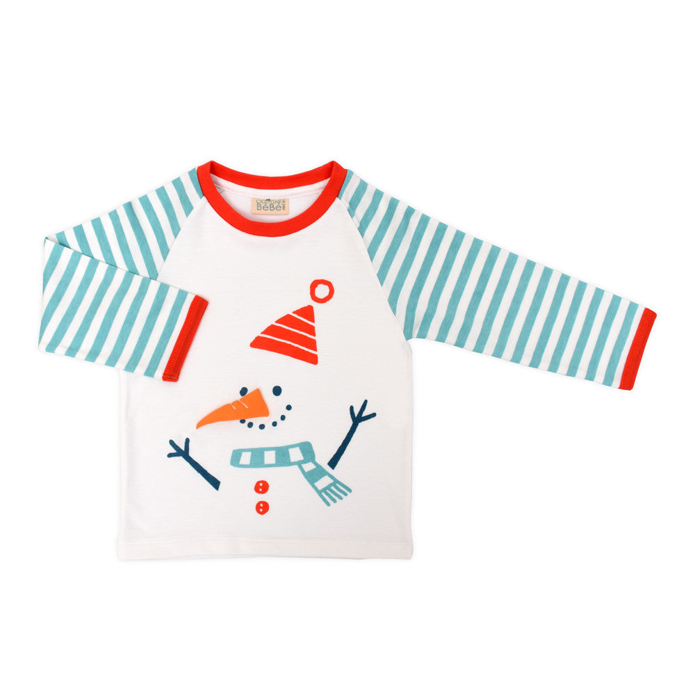 Snowman Stripe Organic Tee