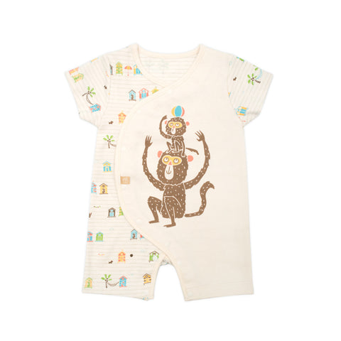 Organic Beach Monkey Short Sleeve Romper