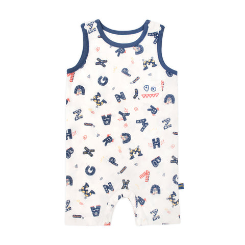 Alphabet Monster Organic Printed Tank Romper